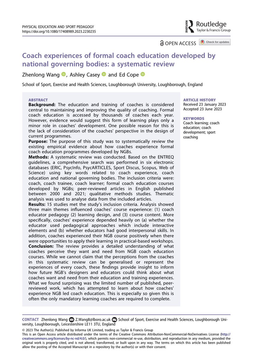 [New Paper] Huge congratulations to #ZhenlongWang on his first peer reviewed publication. Well done and thanks to @EdCope1 for leading the support writing team. tandfonline.com/doi/full/10.10…