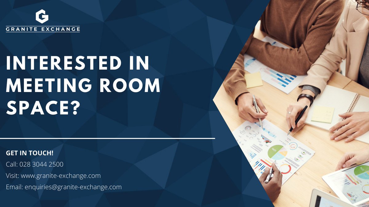 Take your meetings to the next level! Our state-of-the-art meeting rooms are equipped with everything you need for a successful and productive gathering. 

For more information:
Call: 028 3044 2500 
Email: enquiries@granite-exchange.com