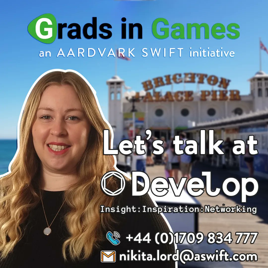 One week to go and I'm very excited about my first #Develop 

My schedule is pretty full, if you do want to grab me for a coffee to talk anything Grads in Games let me know!

We've also got our Grads in Games meet-up so if you fancy a beachside drink then drop me a message 🏖️