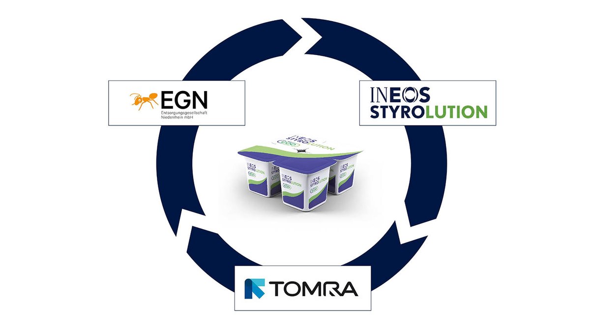 Styrolution's tweet photo. #INEOS #Styrolution partners with EGN and Tomra to recycle post-consumer polystyrene waste into food contact polystyrene: https://t.co/5OVKcLwdJa https://t.co/WgWHePxuYG