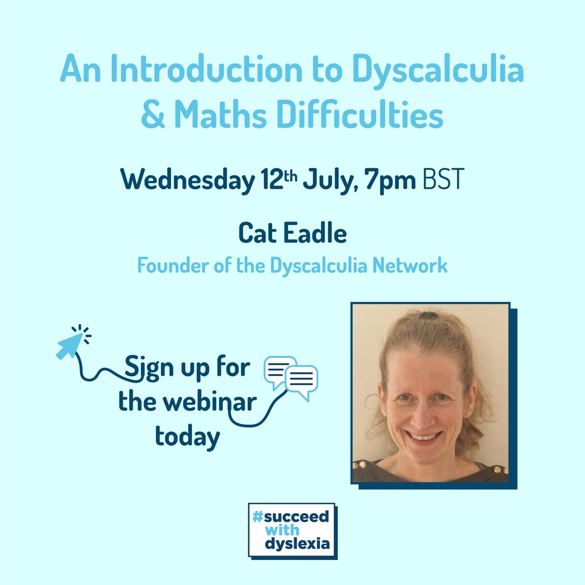 SWDyslexia's tweet image. 📢 Educators, parents, advocates! Explore dyscalculia in our webinar with Cat Eadle, a leading dyscalculia specialist. Gain insights into identification, assessment, and support strategies. 🧮  
Register now: okt.to/4tGPKM #DyscalculiaWebinar #MathsSupport