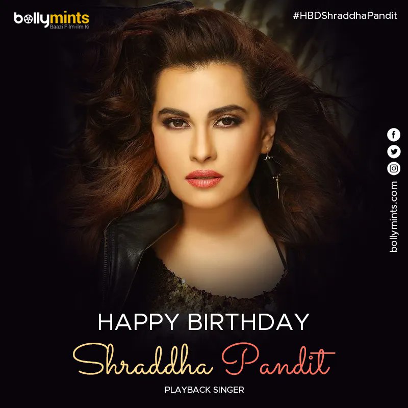 BollyMints's tweet photo. Wishing A Very Happy Birthday To Playback Singer #ShraddhaPandit !
#HBDShraddhaPandit #HappyBirthdayShraddhaPandit #ShraddhaPanditSongs #ShwetaPandit #YashPandit https://t.co/NBS5bmfoFF