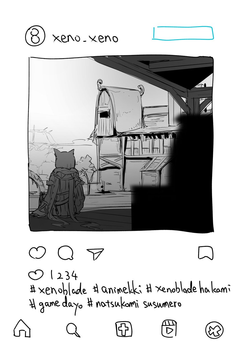 ゼノブレ世界にあるゼノスタという設定で
日常イラストを投稿するインスタアカウントは正直作ってはみたい... 