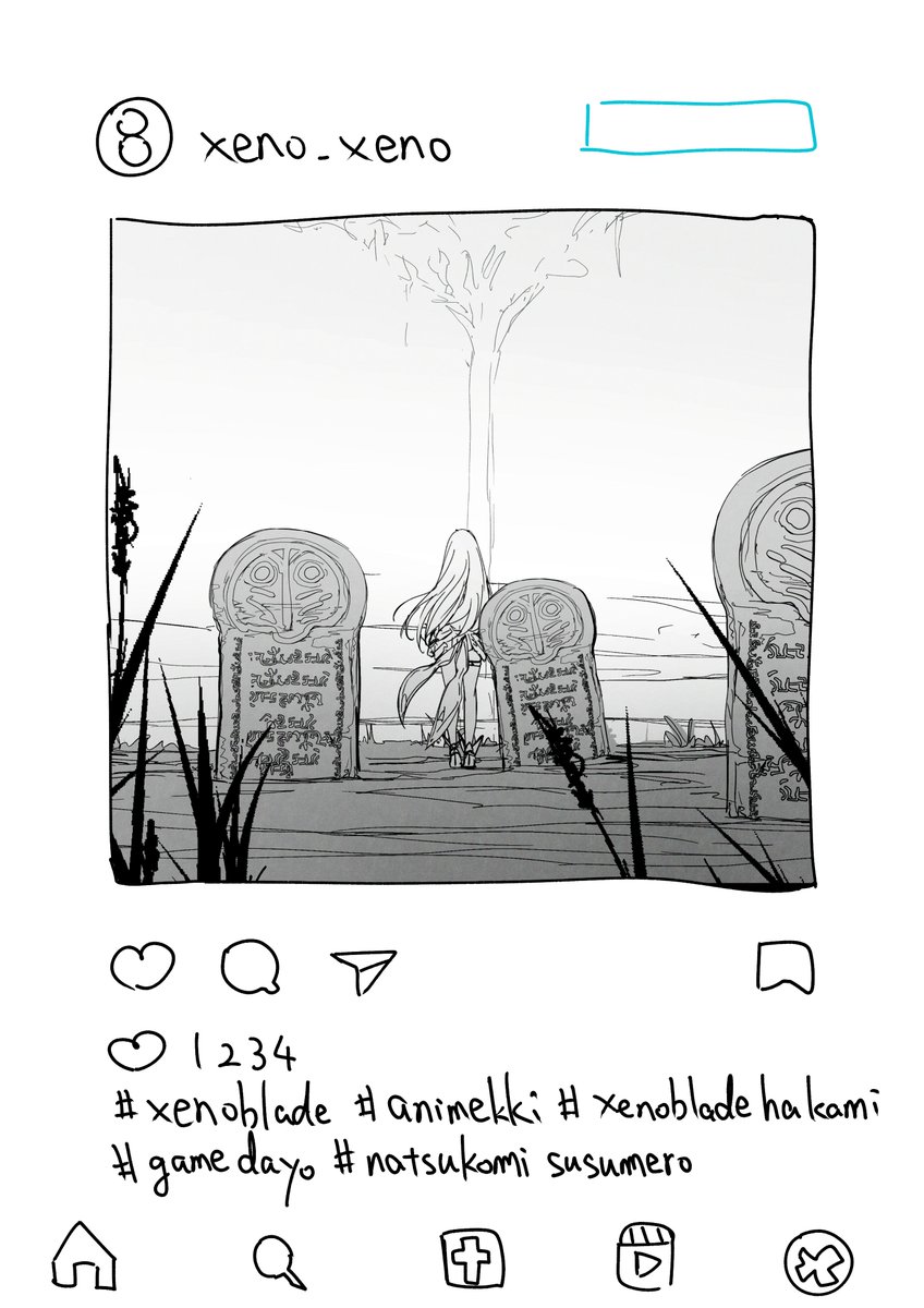 ゼノブレ世界にあるゼノスタという設定で
日常イラストを投稿するインスタアカウントは正直作ってはみたい... 