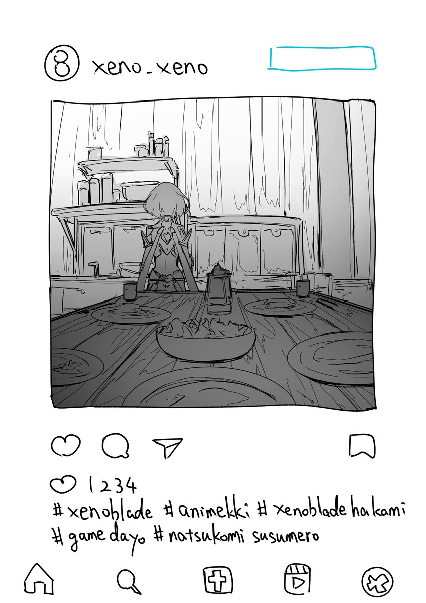 ゼノブレ世界にあるゼノスタという設定で
日常イラストを投稿するインスタアカウントは正直作ってはみたい... 