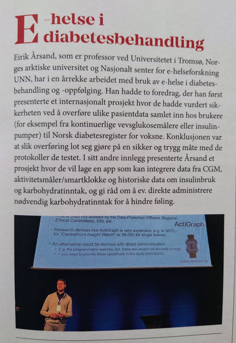 👉Check out page 25 of the #Diabetesfag 02/2023, covering the Forskningsforum  2023 of the #Diabetesforbundet in Oslo, @ehealthNORWAY presented their  Use-Case of the #HEIR  Project.