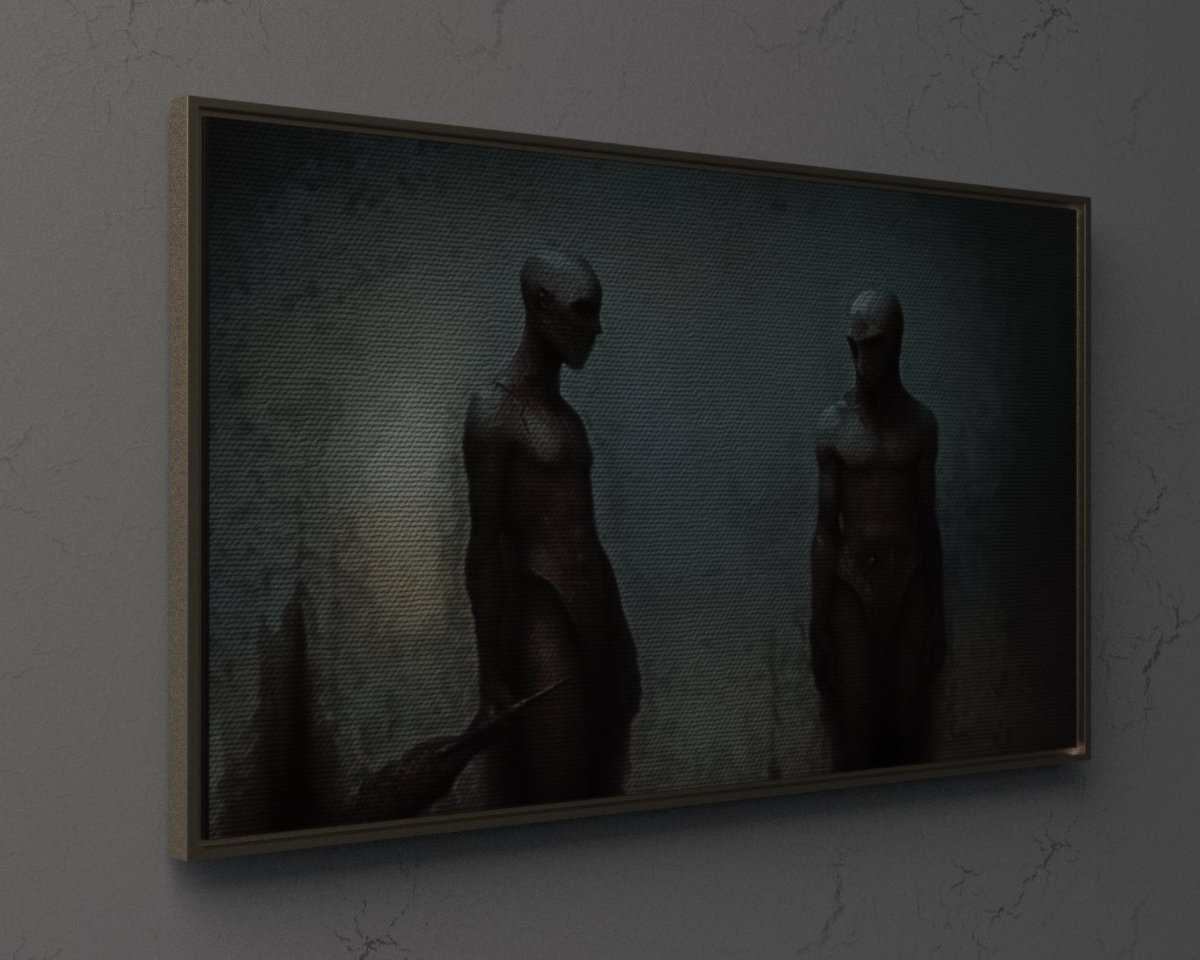 h67arte's tweet image. H-67 
exploration

"Dream Duality"

Two figures stand in an enigmatic landscape, merging with mysterious shadows.
#ArteOscuro  #DarkArtCollectors  #Surrealism   #MacabreArt