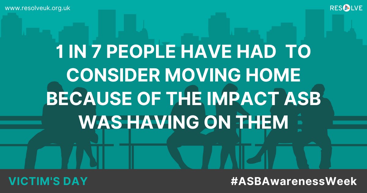 Today Resolve ASB  #VictimsDay is highlighting the harm that ASB can cause If you have been a victim of ASB you can contact nsvictimcare.org #ASBAwarenessWeek #KnowYourRights #MakingCommunitiesSafer #ASBAW23