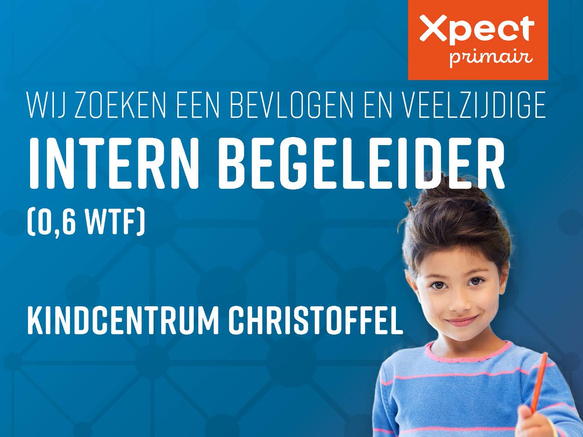 Intern Begeleider voor Kindcentrum Christoffel gezocht!
 Geïnteresseerd om te werken binnen een team waar samenwerking, vertrouwen en authenticiteit centraal staan? 
Reageer dan op de vacature: werkenbijxpect.nl
#Basisonderwijs #SamenLeren #OntdekElkTalent