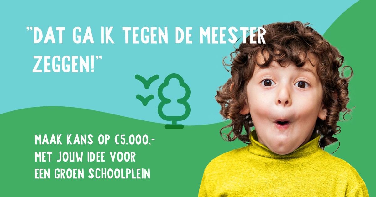 Heeft de basisschool waar jij werkt plannen voor een nieuw plein?🍃🐝🌻Dan maken jullie kans op een extra zetje van € 5.000. Stuur vóór 31 juli foto’s op van jullie plein nu + simpel schetsje van de ideeën. Jantje Beton en <a href="/IVNNederland/">IVN Natuureducatie</a> kunnen 10 scholen blij maken met € 5.000.