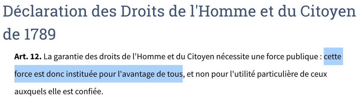 Petit rappel : En droit, nous ne sommes pas une société « hiérarchisée », mais dans une société démocratique.

Une société dans laquelle la « force publique » est d'abord une « garantie des droits de l'Homme et du Citoyen ».

Qui « est donc instituée pour l'avantage de tous ».