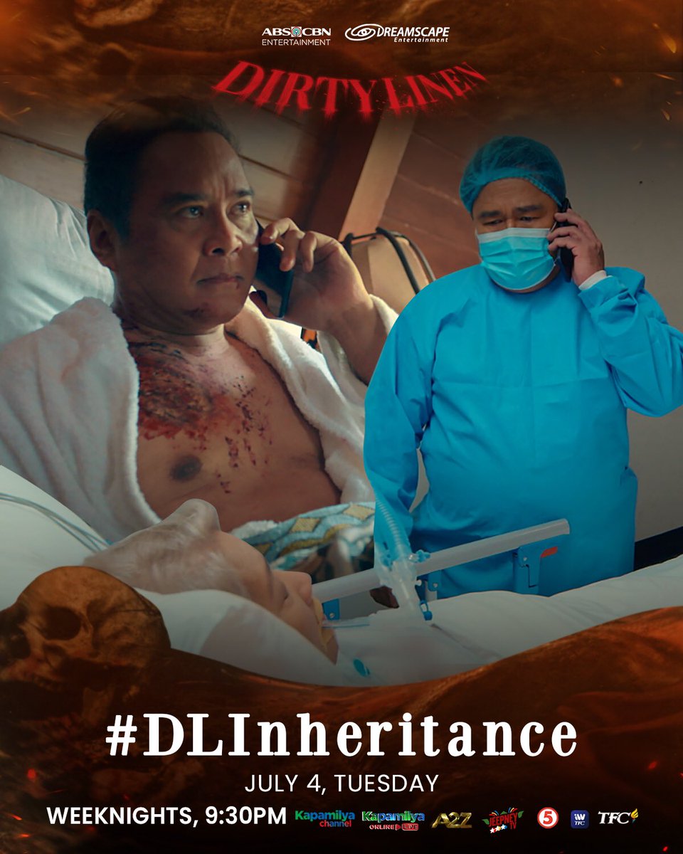 DreamscapePH's tweet photo. Ano ang magiging reaksyon ni Carlos pag nalaman niya na sina Leona &amp; Olga ang dahilan kung bakit na stroke si Donya Cielo? Alamin sa #DLInheritance

#DirtyLinen, 9:30PM sa Kapamilya Channel, Kapamilya Online Live, Jeepney TV, A2Z Channel 11, TV5! Mapapanood rin sa iWantTFC at TFC https://t.co/OIc4UOHR3W