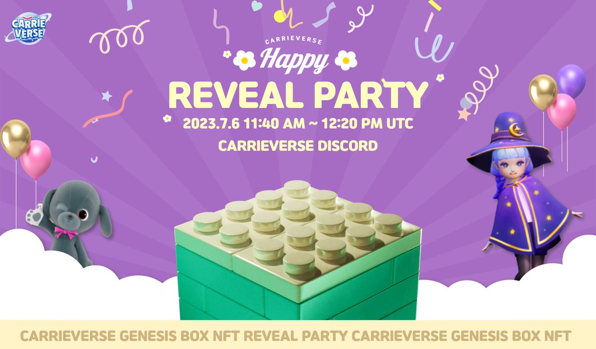 🎙CARRIEVERSE REVEAL PARTY AMA

🔊Speakers : @Carrieverse @oneplanet <a href="/Ancient8_gg/">Ancient8</a> 
📅Date : 2023.7.6 11:40 am ~ 12:20 pm UTC
🚩Stage: discord.gg/carrieverse

Join Our Reveal Party and get exclusive information, AMA and rewards!

See you there!
