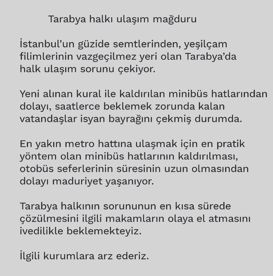 Tarabya halkının ulaşım sorunu👇

<a href="/istanbulbld/">İstanbul Büyükşehir Belediyesi</a> <a href="/SariyerBelediye/">Sarıyer Belediyesi</a> <a href="/UABakanligi/">T.C. Ulaştırma ve Altyapı Bakanlığı</a> <a href="/ekrem_imamoglu/">Ekrem İmamoğlu</a> @SukruGENCBaskan