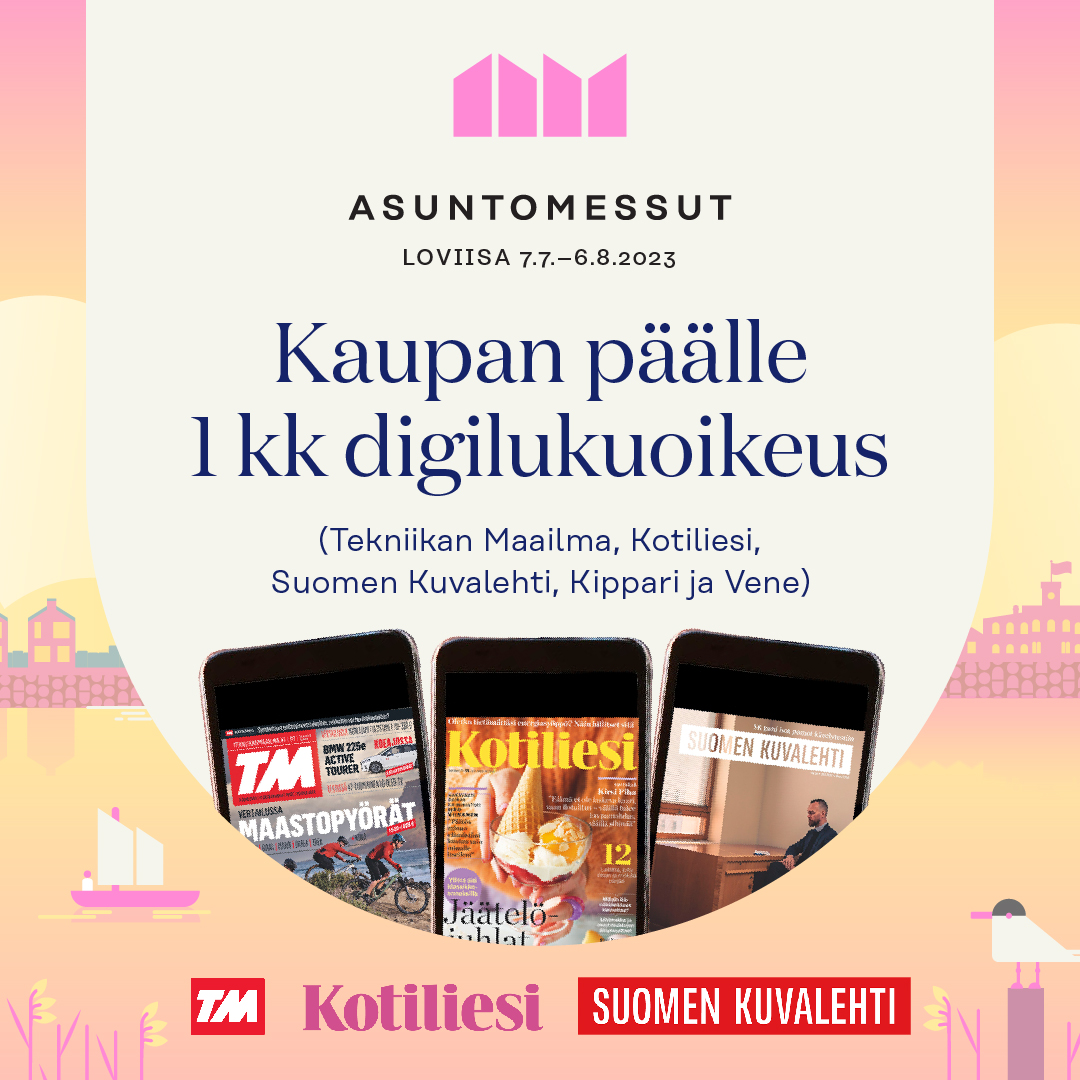Osta lippusi Asuntomessuille verkosta ja saat 1 kk digilukuoikeuden! 👑
Etu koskee 1.7.-6.8. verkosta ostettuja lippuja. lippu.fi/eventseries/33…