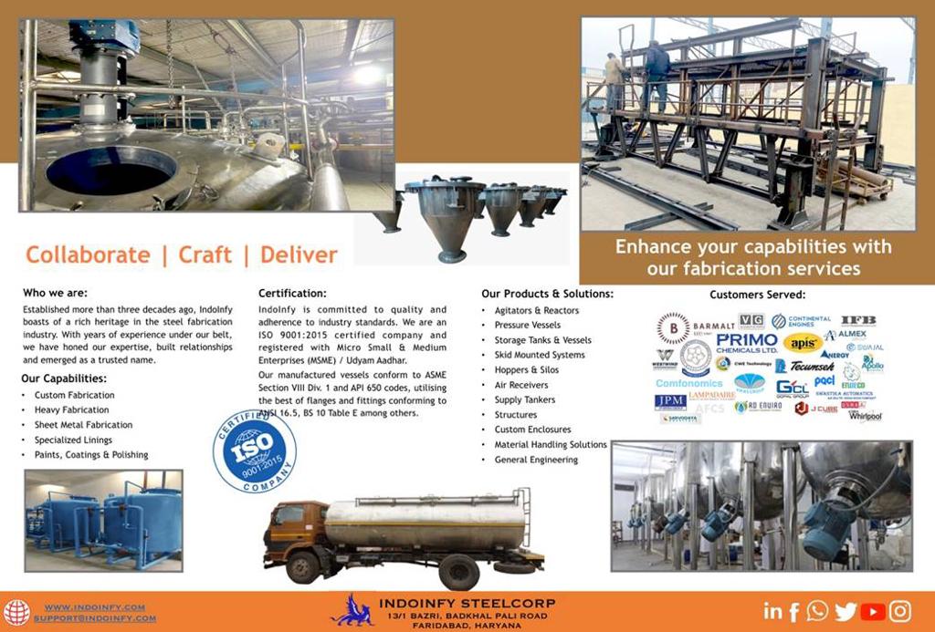 IndoInfySteel's tweet photo. IndoInfy SteelCorp: A trusted name in steel fabrication with over three decades of experience.

We offer custom fabrication, heavy fabrication, sheet metal fabrication, and paints/coatings/polishing services.

Committed to quality, we are ISO 9001:2015 certified 
#indoify #msep https://t.co/pDLuaWESke