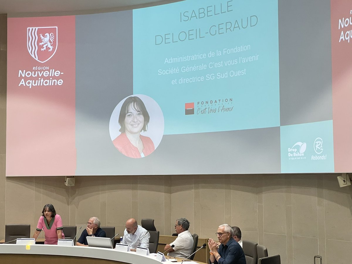 Le sport peut révéler le potentiel de nos jeunes ! <a href="/isa_delger/">Isabelle Delœil Geraud</a> ouvre le colloque « Rugby, un jeu de société » avec @dropdebeton @AssoRebonds dont nous sommes partenaire avec la <a href="/Fondation_SG/">Fondation Société Générale</a> #cestvouslavenir