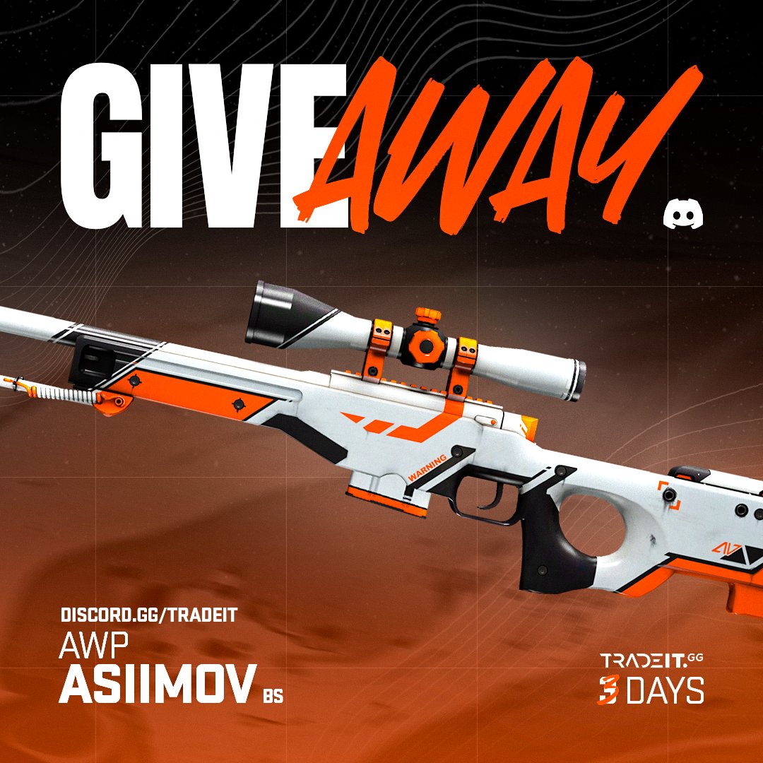 tradeit_gg's tweet photo. AWP Asiimov BS Giveaway! 🎉

To enter:

1. Follow  @tradeit_gg

2. Tag 2 friends &amp; RT this post

3. (OPTIONAL) Join https://t.co/ZwyESeZSZj 
--
The giveaway ends in 72 hours. https://t.co/dt0Zx94Vsp