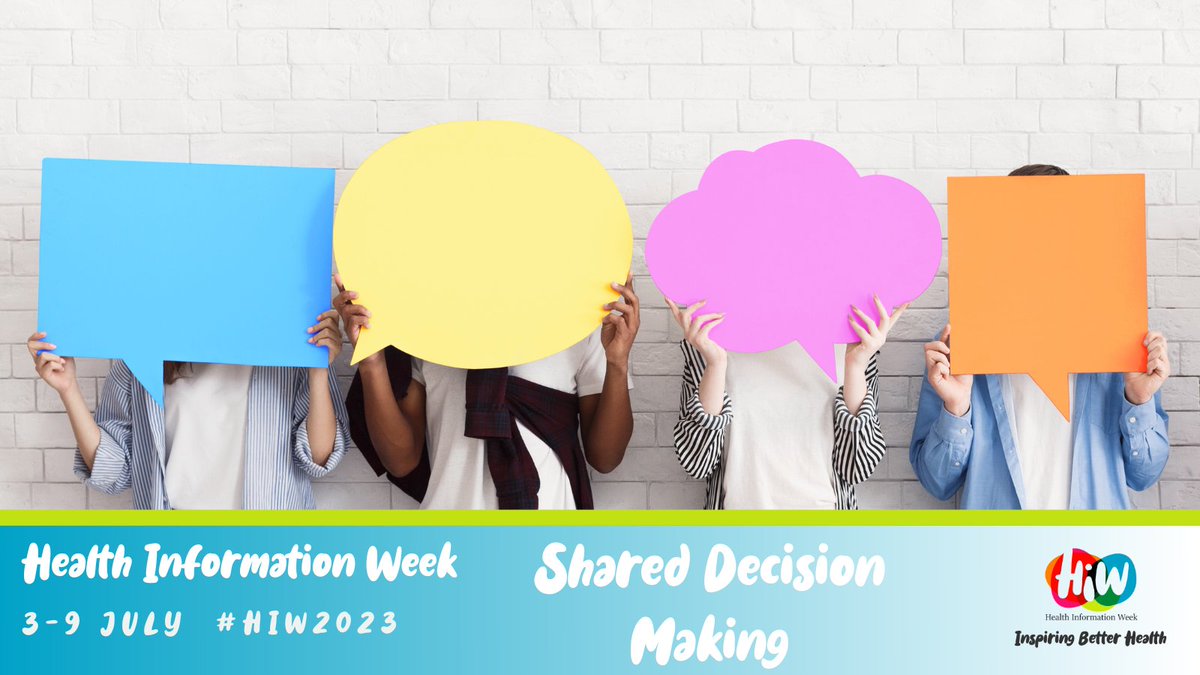 NHSKFH's tweet photo. Highlighting the importance of shared decision making on the last day of #HIW23. Browse the themed resources to see guidance about shared decision making, find information on decision aids, or learn more about this #informedcare @healthinfoweek https://t.co/izPXbVqJ2q https://t.co/6B7qbelcwm