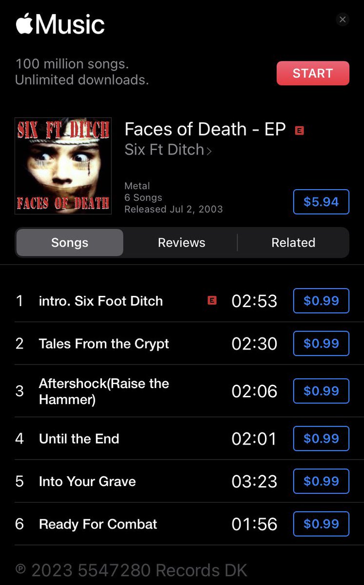 SIXFTDITCH2000's tweet photo. FINALLY AFTER 20 YEARS, FACES OF DEATH IS ON ITUNES.. both these albums will be on Spotify by the end of the week. #sixftditch #sixftditchhardcore #sixftditchukhc #sixftditchmurdercore https://t.co/SumvgvvbwJ