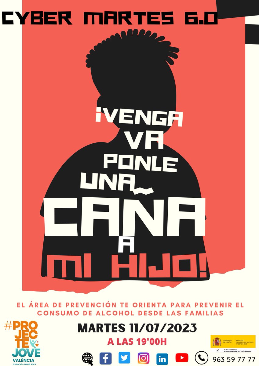 SEXTO CYBER MARTES con una temática específica para informar a las familias sobre el consumo de alcohol y el papel fundamental que tienen como modelos de referencia.
Inscripciones!!!!forms.gle/DBoU4djTKf6x8T…