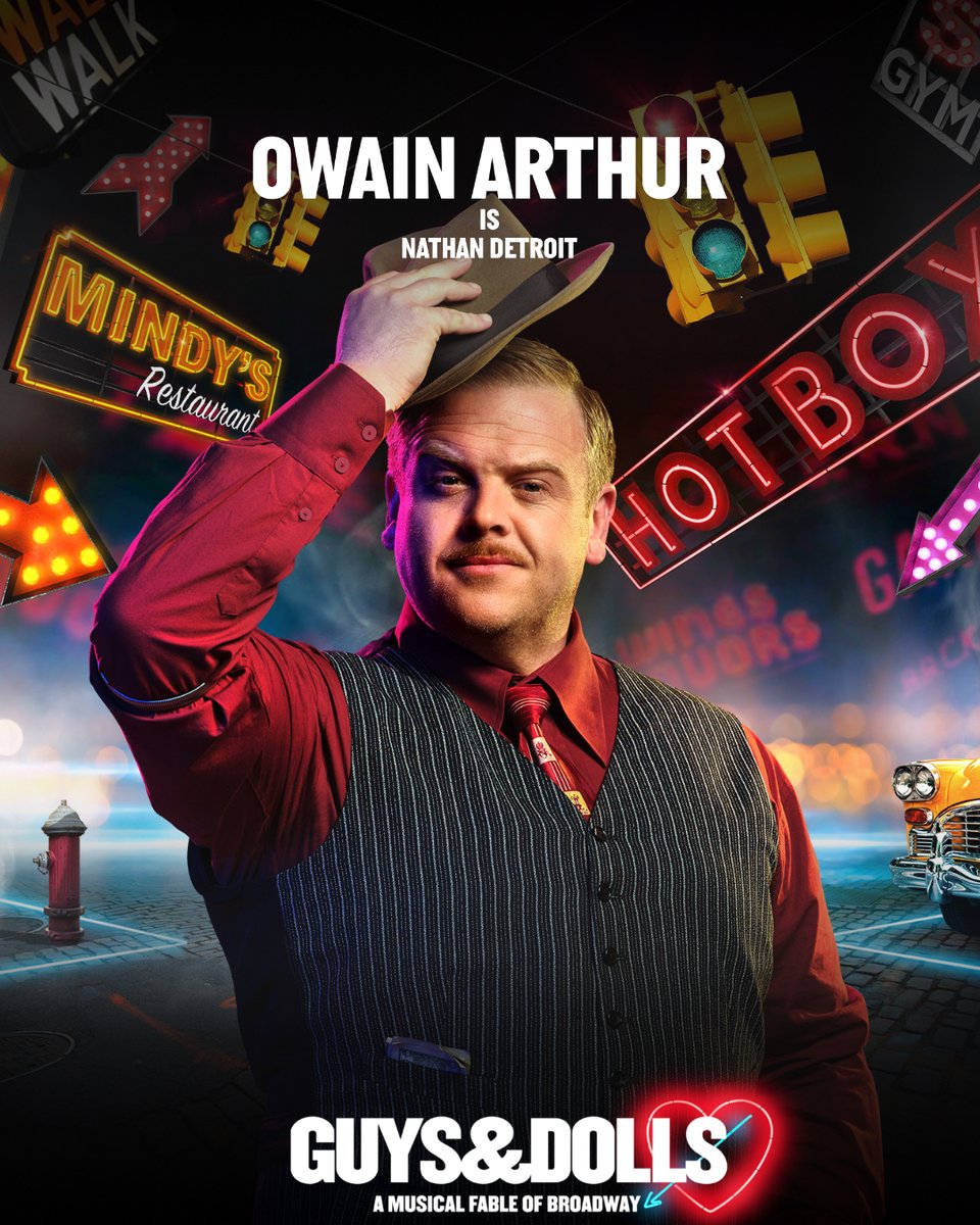 _bridgetheatre's tweet photo. 📰What's in the daily news📰 
We're thrilled to announce that Owain Arthur will be joining us as 'good old reliable' Nathan Detroit in our immersive production of Guys &amp; Dolls from 17 July 2023🎲 https://t.co/4sHpS0C2yE