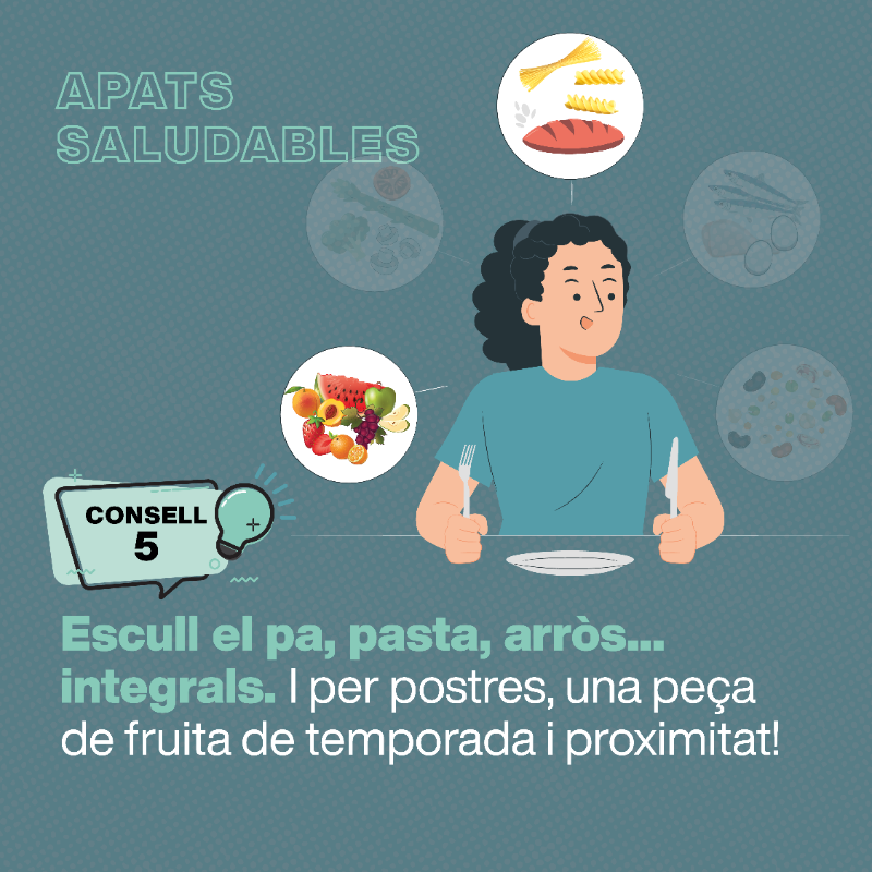 salutcat's tweet photo. 🍉 Una dieta més saludable és possible fent petits canvis per menjar millor! Pren nota:

👍  Menja més fruita i hortalisses, llegums i fruita seca.

⬇ Pren menys sal, sucre, carn vermella i aliments processats.

🥤  Canvia les begudes ensucrades per aigua