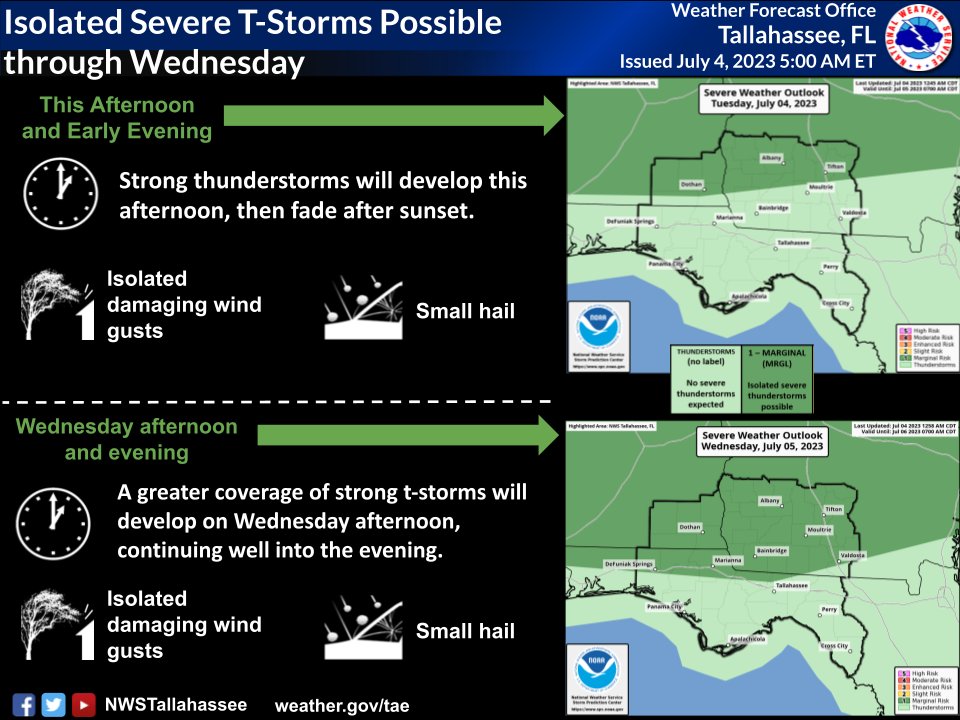 ⚡️There's a Marginal Risk (Level 1 of 5) of severe thunderstorms this ...