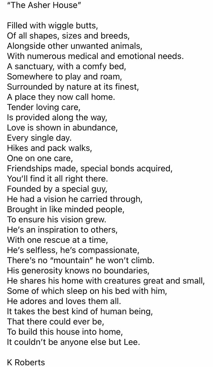 #AdoptDontShop #rescue #theasherhouse #love #Appreciation 
I just wanted to show how much the work <a href="/theasherhouse0/">The Asher House 🐕</a> touches me. 
Thank you so much for all you do.