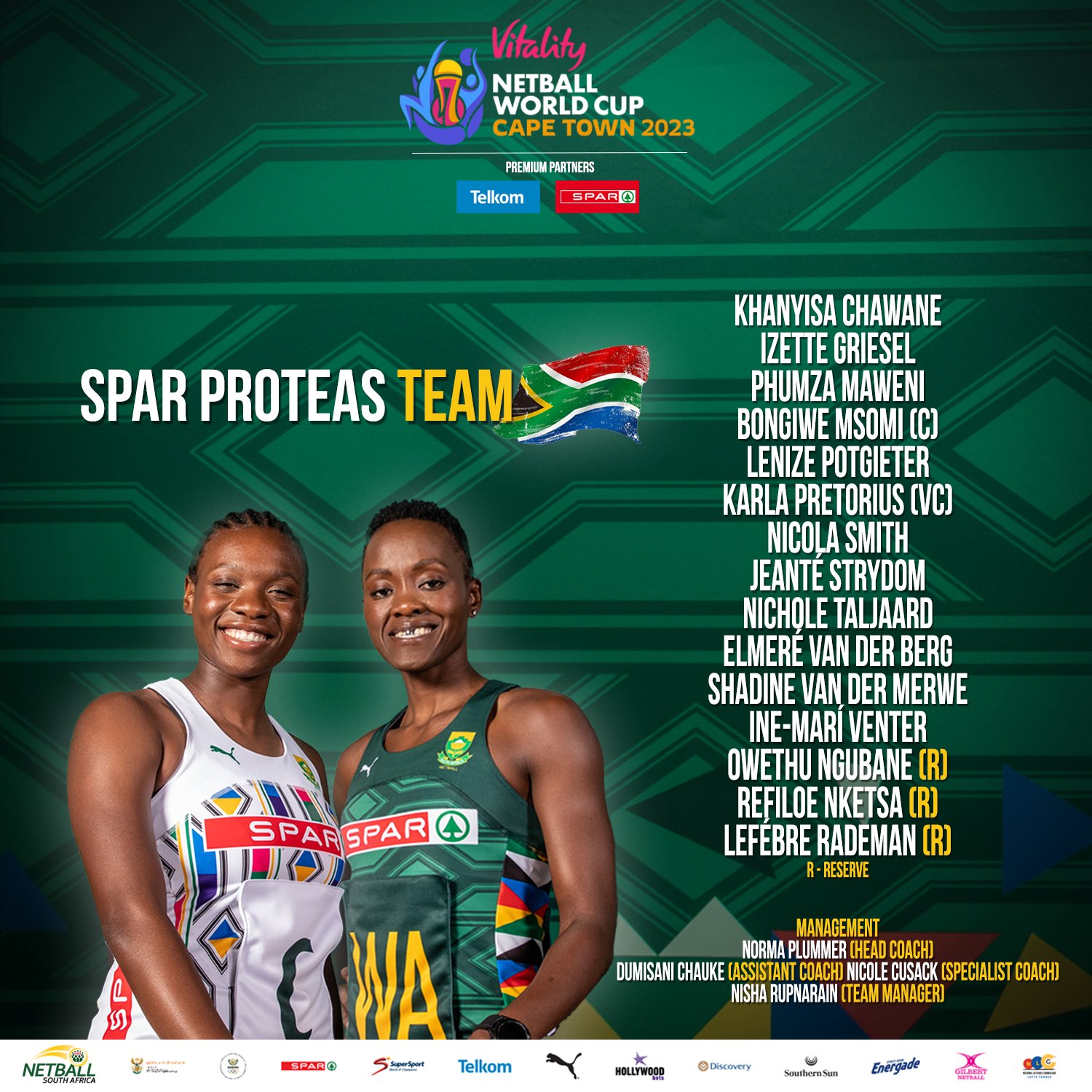 South Africa's World Cup team Netball Scoop