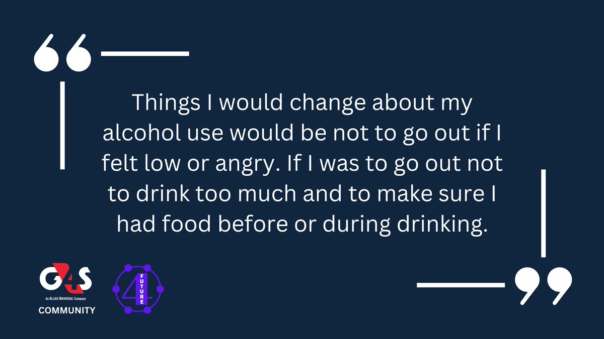 G4SCommunity's tweet photo. Some great feedback from a participant who underwent the #Future4 alcohol workshop recently. The workshop has been designed to help people understand more about alcohol, its effects and the impact it can have if abused. #AlcoholAwarenessWeek https://t.co/vLkLu1juhd