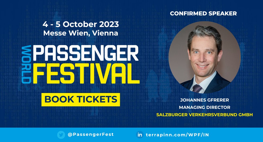 🌟 We are delighted to announce that Johannes Gfrerer, Managing Director at Salzburger Verkehrsverbund GmbH, will be joining us as a speaker at #PassengerFest! 

📌 Register now: ow.ly/ISTB50P3auZ