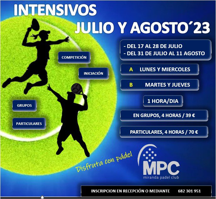 MPadelClub's tweet photo. INTENSIVOS MPC 2023

Te esperamos ‼️ https://t.co/GT0mtCUFeP