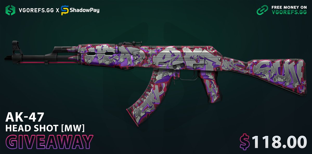 $118.00 GIVEAWAY! 🥳 AK-47 | Head Shot [MW] To enter: ✅ Follow us & @ShadowPaycom ✅ Retweet & Like ✅ Tag your friends Ends in 72 Hours, Best of Luck! 🍀