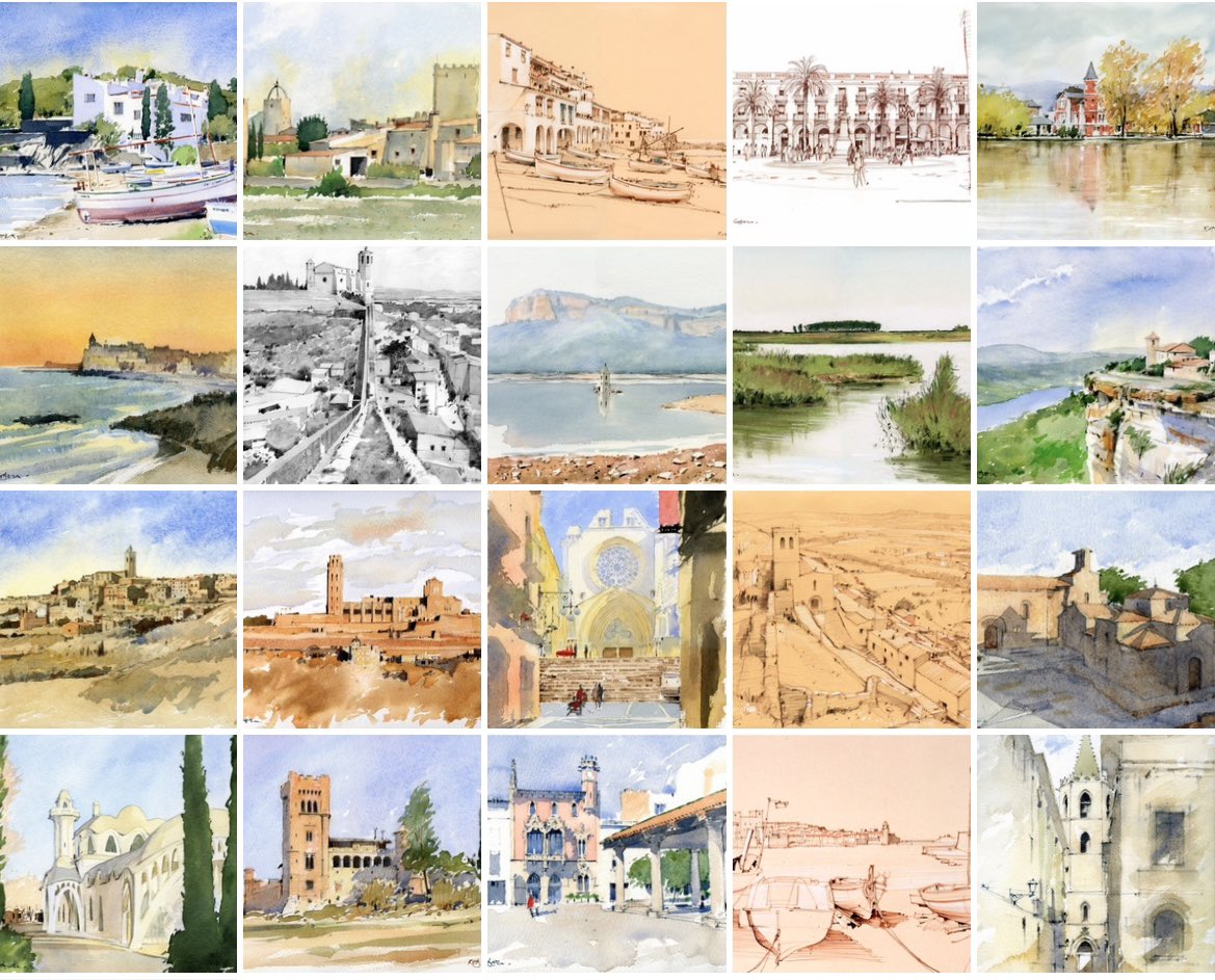 1) Exposició de vint obres originals del llibre “Catalunya. Veus i mirades”, juntament amb els textos que acompanyen a aquests dibuixos i aquarel·les, a la Delegació del Vallès del Col·legi d’Arquitectes de Catalunya