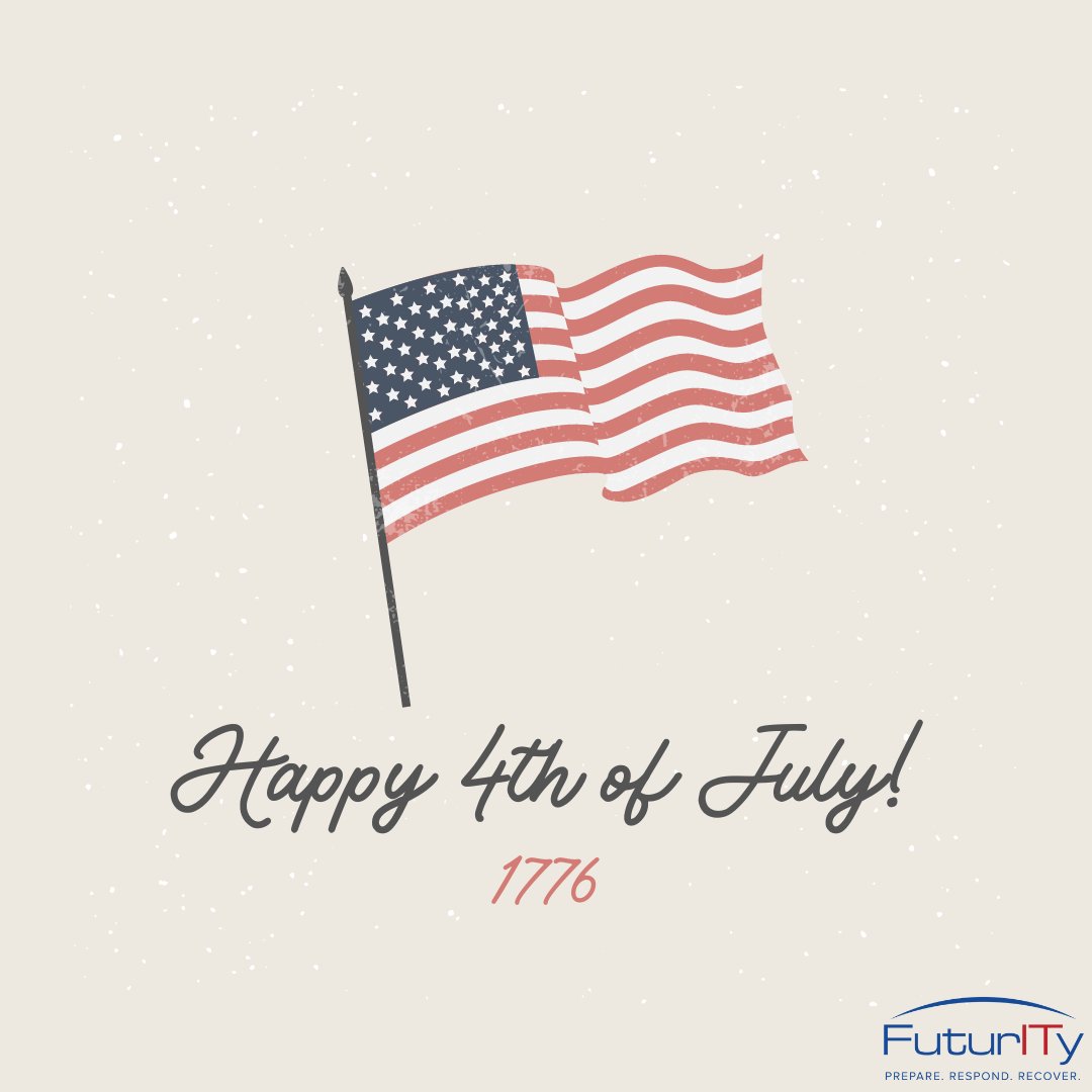FuturityITinc's tweet photo. Happy 4th of July from all of us at Futurity! 🇺🇸✨

Today, we're celebrating the land of the free and the home of the brave!  Whether you're spending the day with family, barbecuing, or watching mesmerizing fireworks, we hope you have an incredible Independence Day! 🗽🎉🌭 https://t.co/HVrC5ZCeWw