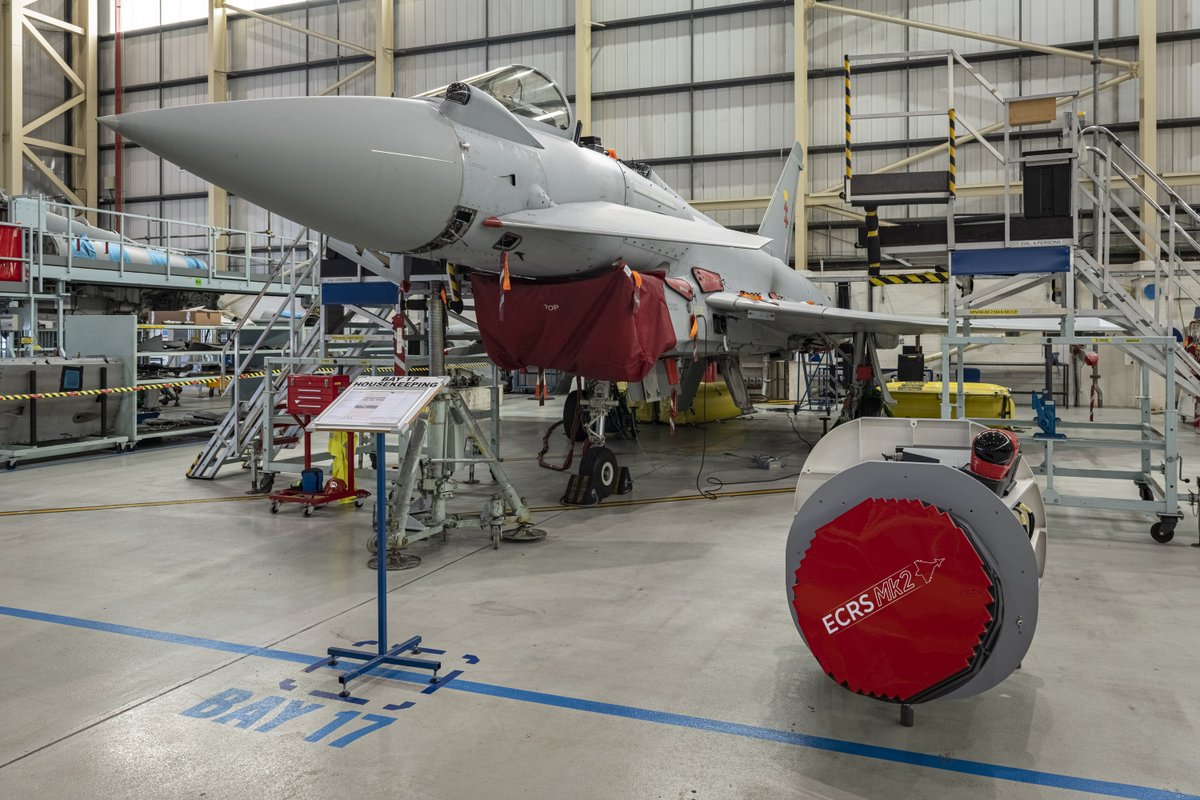 RoyalAirForce's tweet photo. An £870 million five-year contract awarded to @BAESystemsAir and @Leonardo_UK to upgrade radar capabilities on RAF Typhoons, fitting the fighter jets with one of the world’s most advanced radars - the European Common Radar System (ECRS) Mk2.
Full Story: https://t.co/nudpJmRtnh https://t.co/gGw5N1IDDN