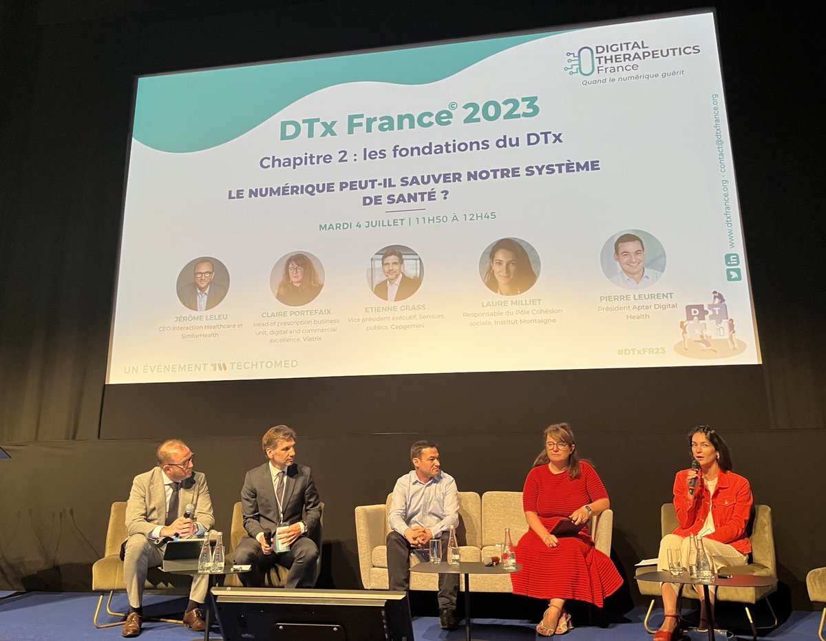 anoizet's tweet photo. Next panel: can digital save our healthcare systems? #dtxfr23 https://t.co/E2A9Kjr15E