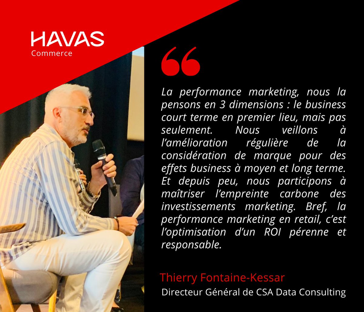 💡[EVENT] Ce matin, Thierry Fontaine-Kessar, Directeur Général de <a href="/InstitutCSA/">Institut CSA</a>  animait une table ronde "Piloter son ROI et maitriser ses investissements marketing" lors de L’Observatoire by <a href="/havas_commerce/">Havas Commerce</a>