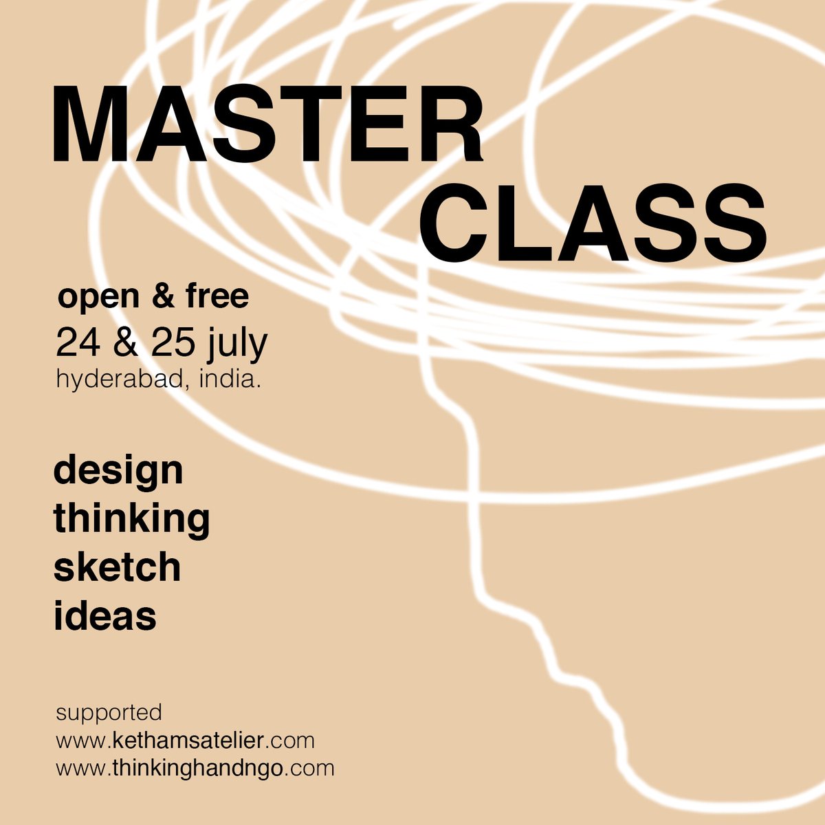 s_ketham's tweet photo. Master Class 01 by Ar. Santosh Kumar Ketham in Hyderabad on 24 &amp; 25 July 2023.

The aim of the master class is to make participants understand what is design and its significance? How to think beyond? Why sketching and drawing? How to generate ideas?

Log on to our websites. https://t.co/hLu4oXyjOr