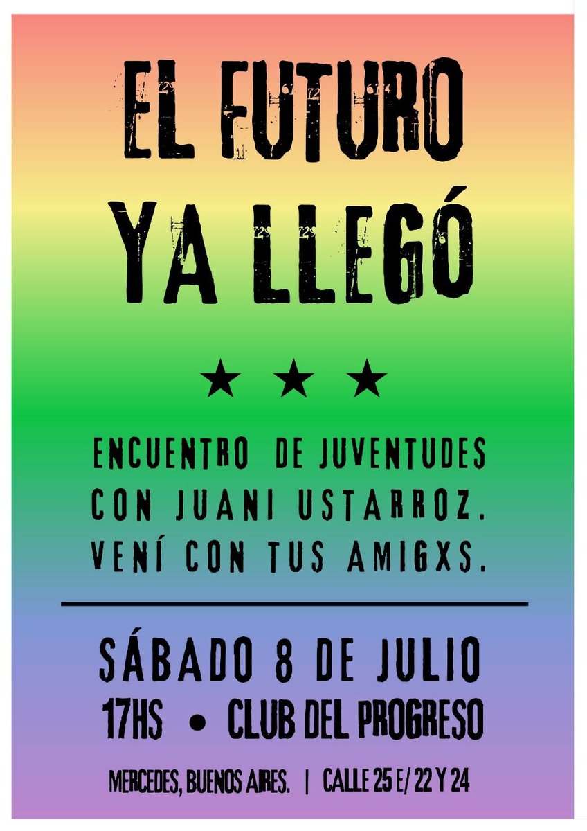 Este sábado 17 hs en el Progreso 🤟🏼

Vení con tus amigxs!