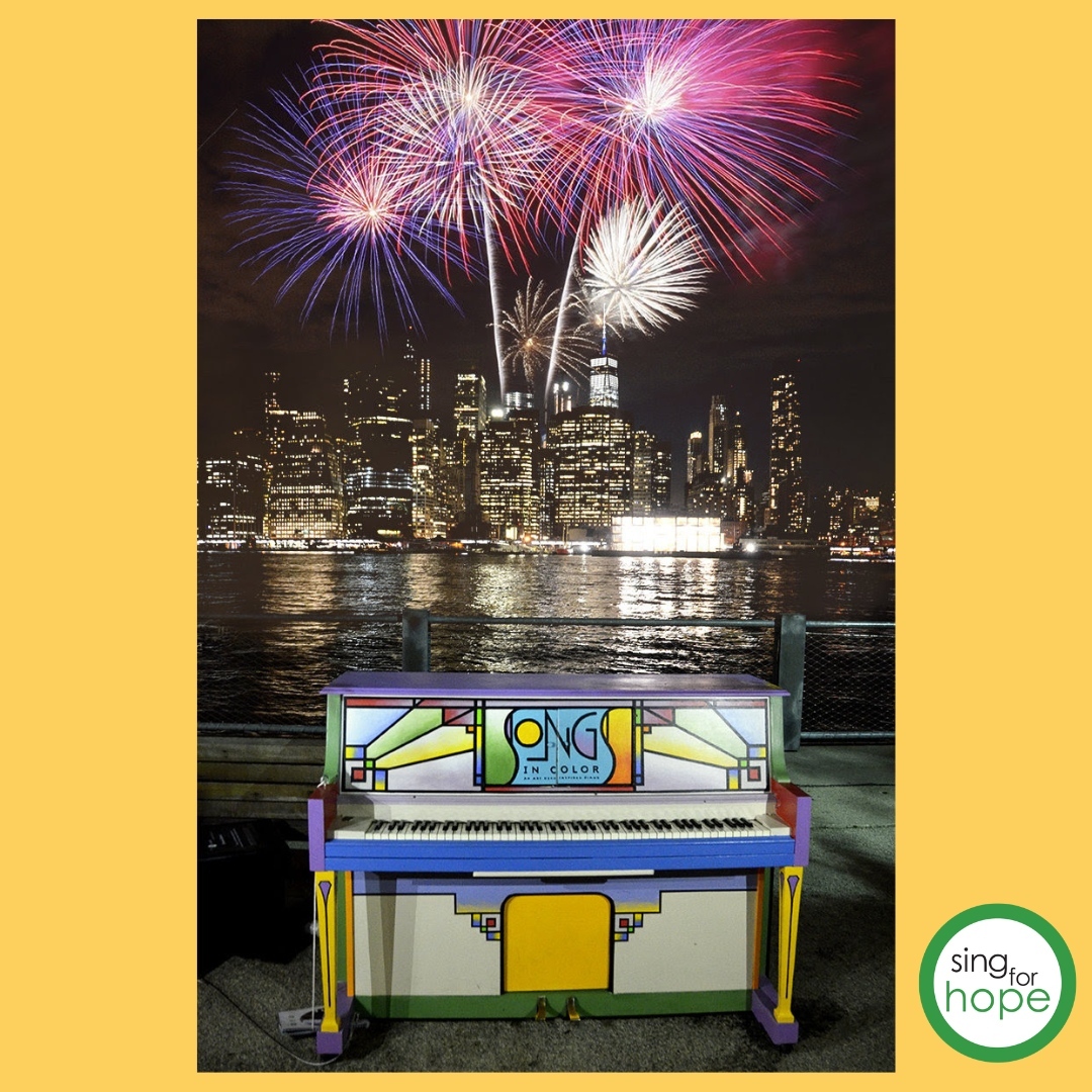 Happy Fourth of July to our #singforhope family!⁠ .⁠ .⁠ Sing for Hope Piano “Songs in Color” by robpadovanofineart (2016)⁠ .⁠ #fourthofjuly #artforall #singforhopepianos | On IG: instagram.com/p/CuR9Df_sqBy/