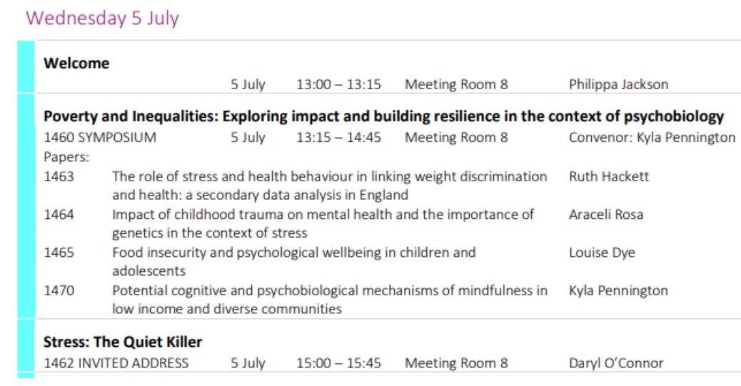 healthpsycleeds's tweet photo. Want to hear about the latest research on the Psychobiology of Stress, Poverty &amp; Inequalities? 

Then come along to our @BPSOfficial Psychobiology nested event tomorrow at #ECP2023 from 1pm (but esp at 3pm ;-)). https://t.co/XXsYPuhljE