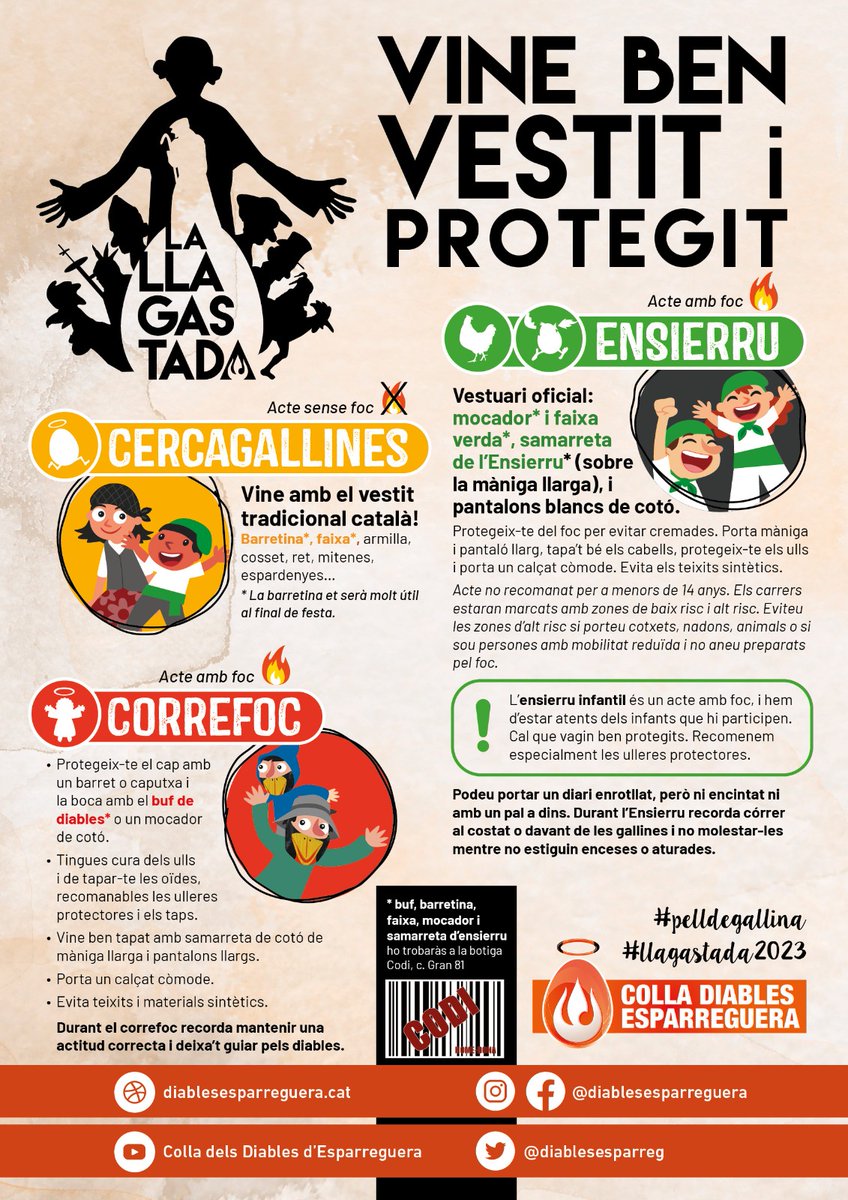 diablesesparreg's tweet photo. 🗣Això és La Llagastada 2023✨
👉🏻 Resum de tots els actes i horaris que es duran a terme al llarg d’aquest cap de setmana de Festa Major d’Esparreguera. 🐔

#ganesdefoc #pelldegallina #llagastada2023 https://t.co/8KN96BeYZN