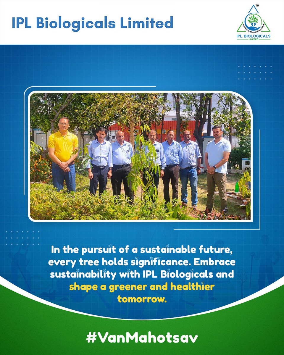 Our planet is in dire need of more trees! #VanMahotsav, signifies our commitment to preserving nature's gift. At <a href="/IPLBiologicals/">IPL Biologicals Limited</a>, we have promoted several #TreePlantation activities over the years, which contribute to carbon sequestration and restore #biodiversity.
