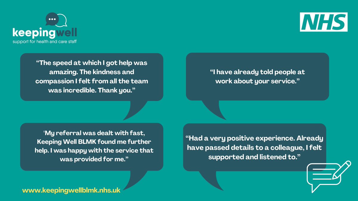 KeepingWellBLMK's tweet photo. It's #FeedbackFriday ...

Read our latest feedback from staff who used our service👇 our team are here to support our #BLMK staff with any worries or concerns relating to your wellbeing - get in touch: https://t.co/lxkD1ViVIB https://t.co/us9WHwFRoz