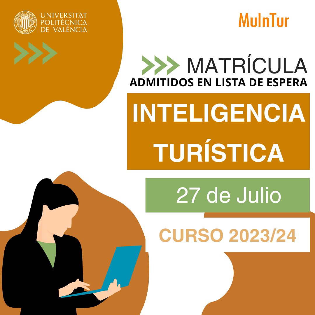 masterInTur's tweet photo. 📢Mañana los futuros alumnos de nuestro máster que consiguieron las plazas en la lista de espera deberán hacer la matrícula🖥️.

❗Qué no se os pase❗

Y para aquellos que se quedaron fueran, recordad que aún hay una tercera fase😉. https://t.co/sFGvcFzMik
