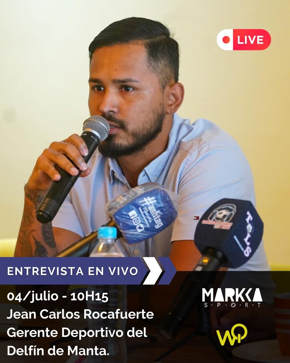 ¡EN EXCLUSIVA! ⚽️📷

Conversaremos con <a href="/jean_rocafuerte/">Jean Rocafuerte</a> Gerente Deportivo del <a href="/DelfinSC/">Delfín Sporting Club</a> a las 10:15 am

Estas y más novedades sólo en Markka Sport a través de <a href="/WQradioec/">WQ RADIO</a> 102.1 fm y en todas sus plataformas.

Facebook: facebook.com/WQRadioEC
Youtube: youtube.com/@wqradio5778