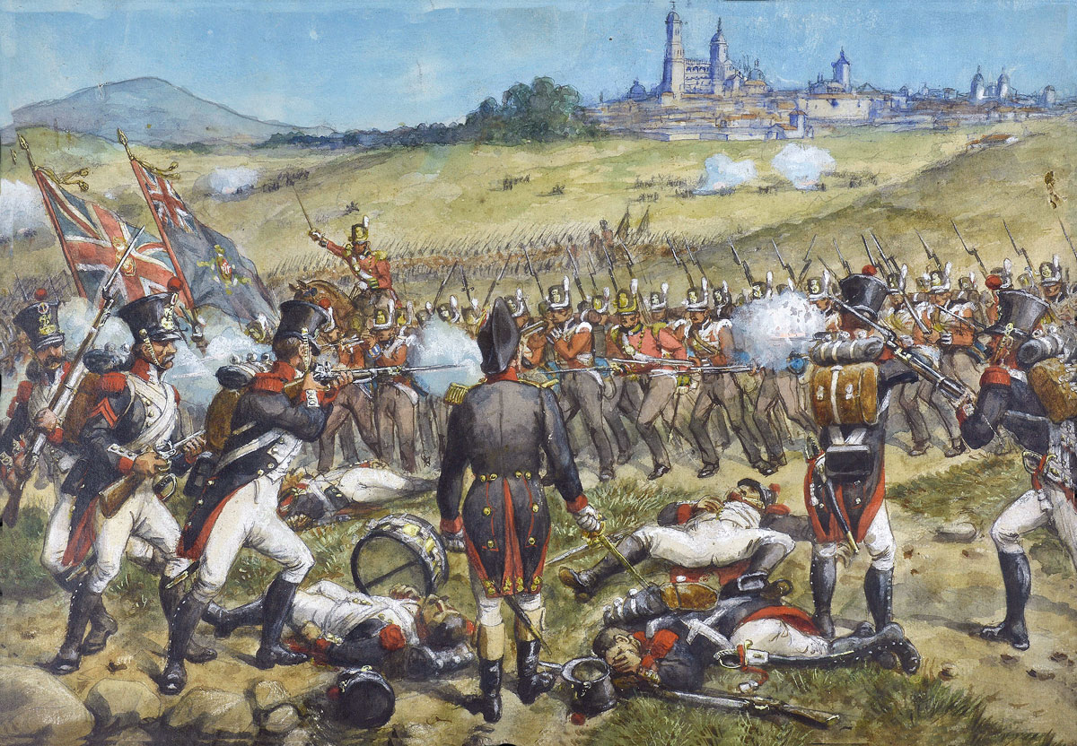 #OTD in 1812, the 79th took part in the Battle of Salamanca.  

The Anglo-Portuguese army, under the Duke of Wellington, defeated French forces at Arapiles during the Peninsular War.

(Painting of the French infantry attacked by British infantry by Richard Simkin)