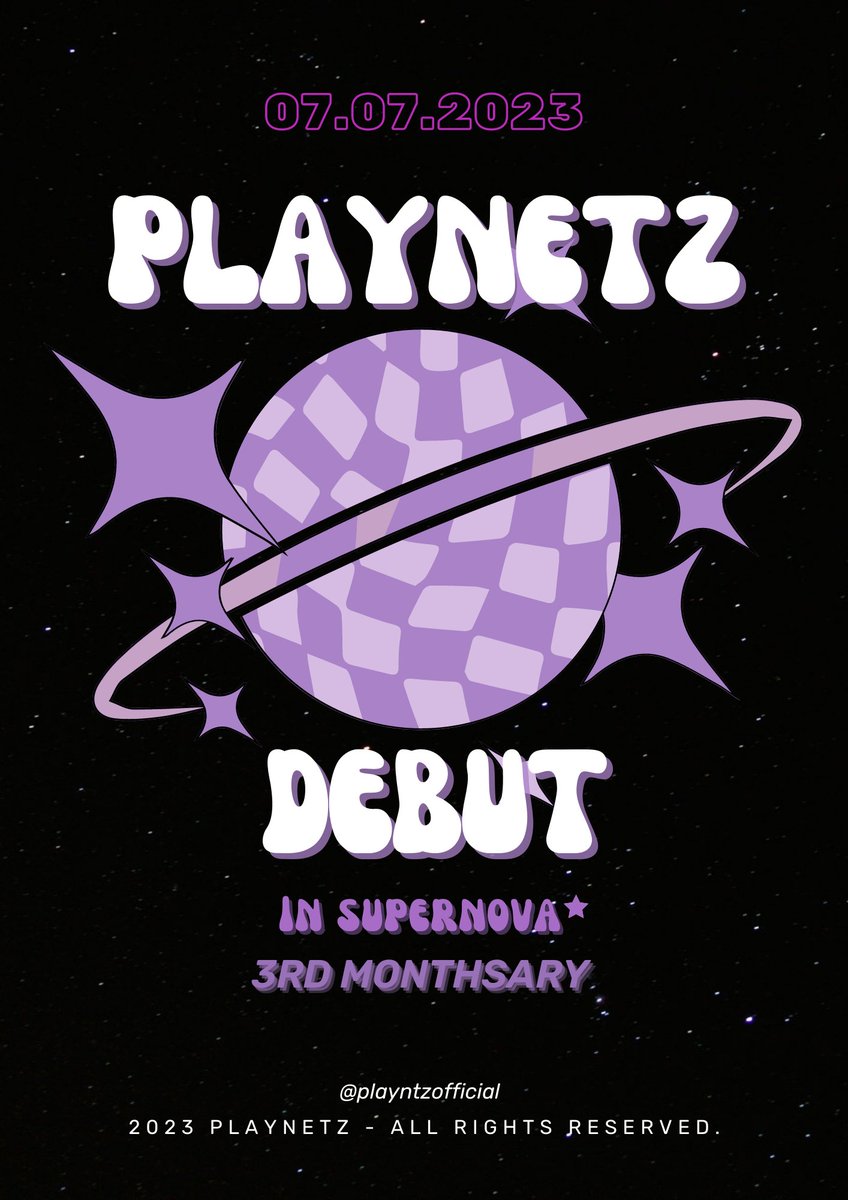 playntzofficial's tweet photo. PLAYNETZ The 1st Mini Album [𝐏𝐋𝐀𝐍𝐄𝐓 𝐈𝐍 𝐓𝐇𝐄 𝐒𝐓𝐀𝐑]
 
'In Supernova' Title Poster 🪐

2023.07.07 19:00 (KST)

#PLAYNETZ #PLANETINTHESTAR #InSupernova https://t.co/pAjGtSXNVu